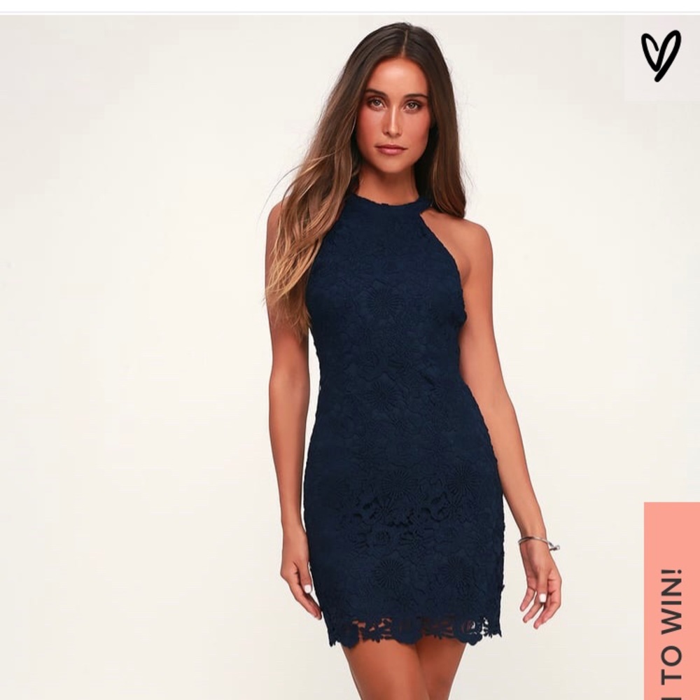 Lulu’s Navy Love Poem Lace Dress